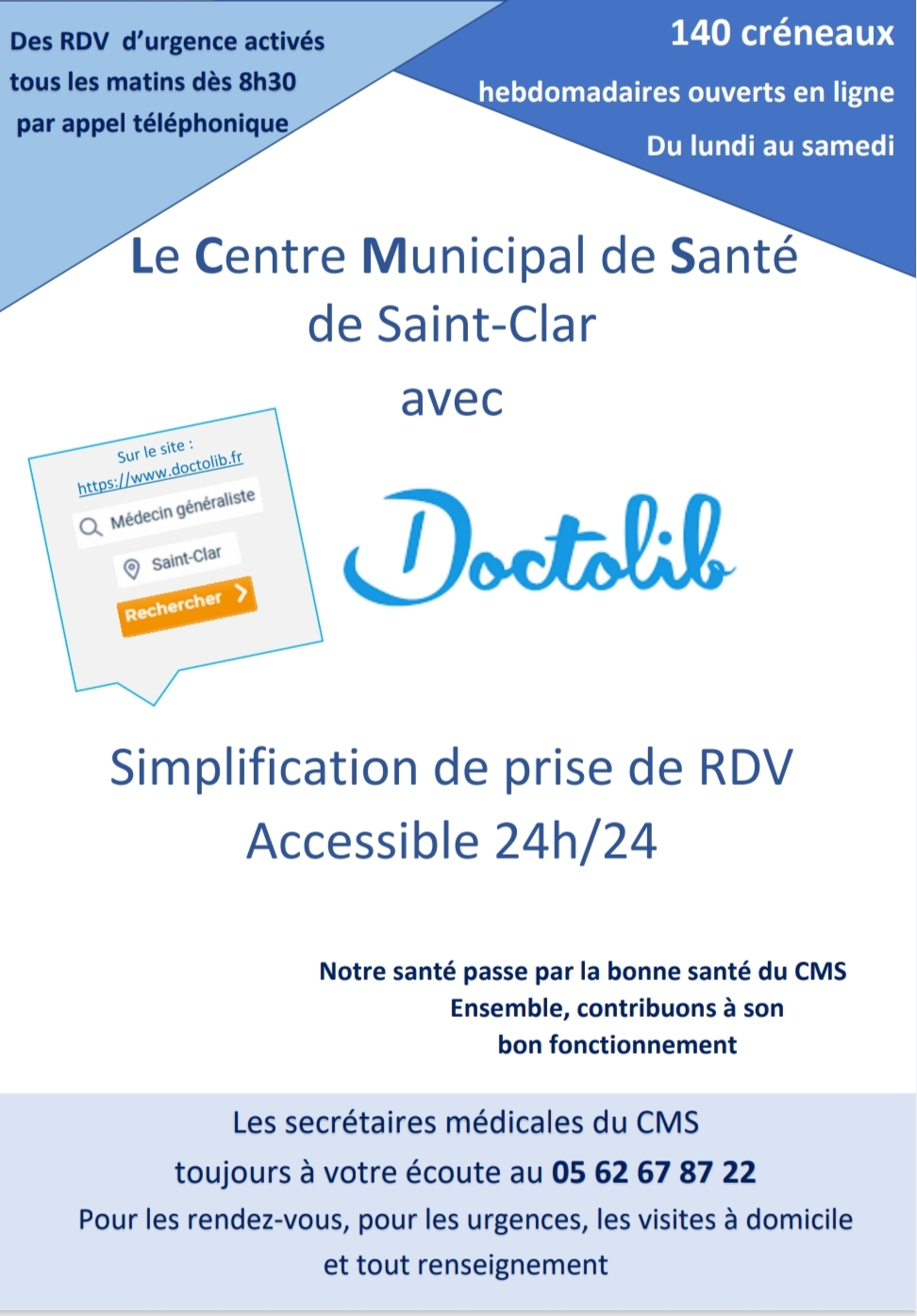 photo NOUVEAU : Prise de RDV sur DOCTOLIB 