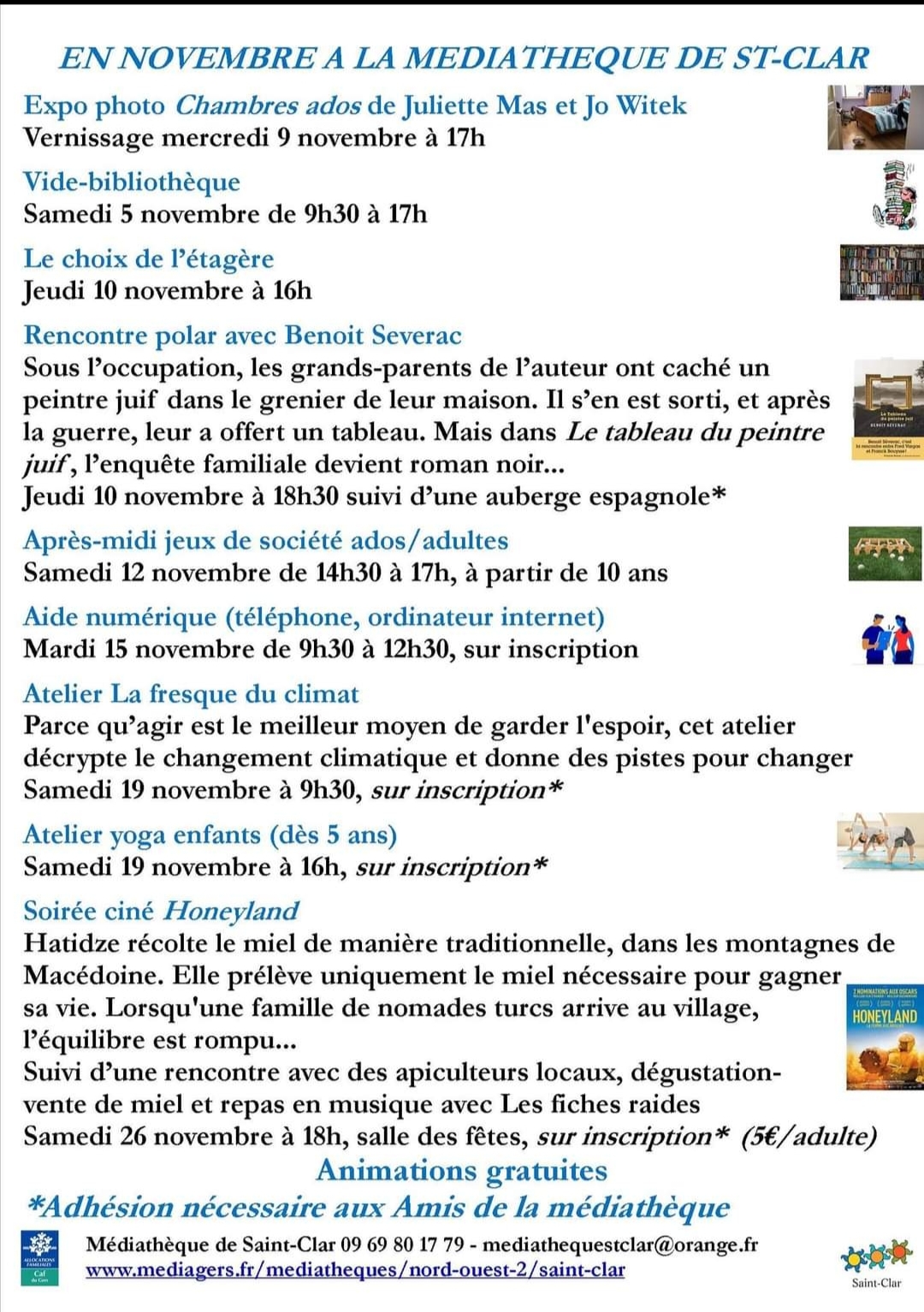 photo Médiathèque - Programme de Novembre