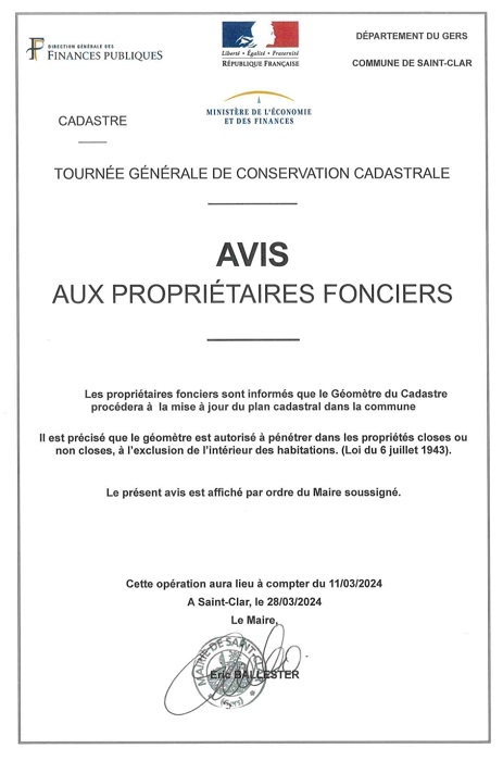 photo Mise à jour du plan cadastral