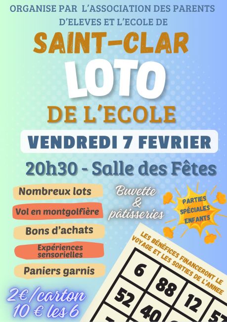photo LOTO DE L'ECOLE - VENDREDI 7 FEVRIER