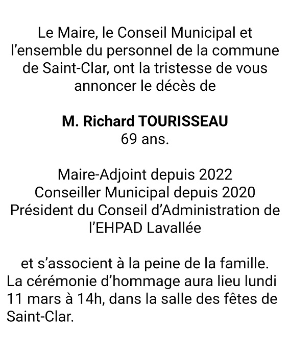 photo Décès Richard TOURISSEAU