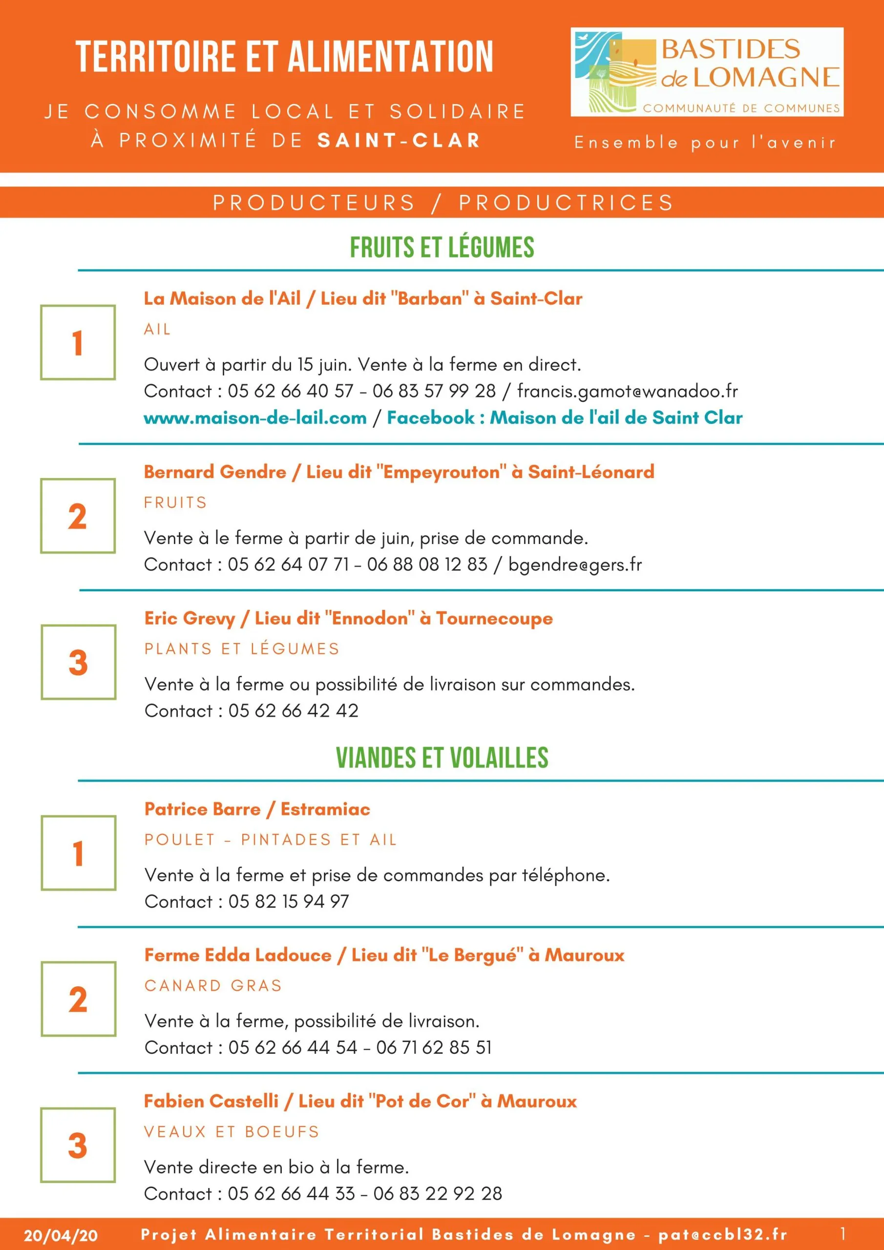 Soutien aux producteurs et commerces alimentaires - PAT Bastides de Lomagne photo Soutien aux producteurs et commerces alimentaires - PAT Bastides de Lomagne