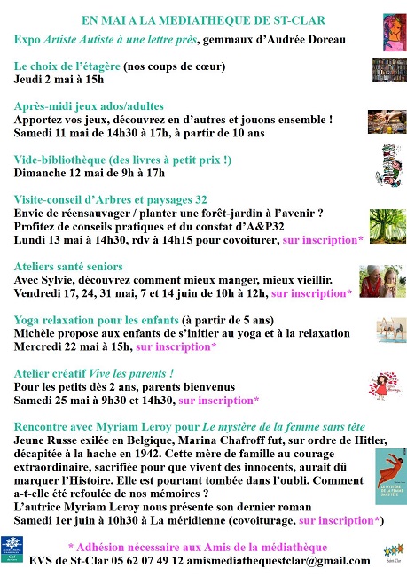 photo Programme de la médiathèque pour le mois de mai