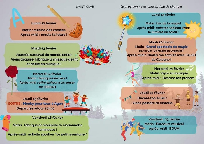 VACANCES DE FEVRIER ALSH SAINT CLAR photo VACANCES DE FEVRIER ALSH SAINT CLAR