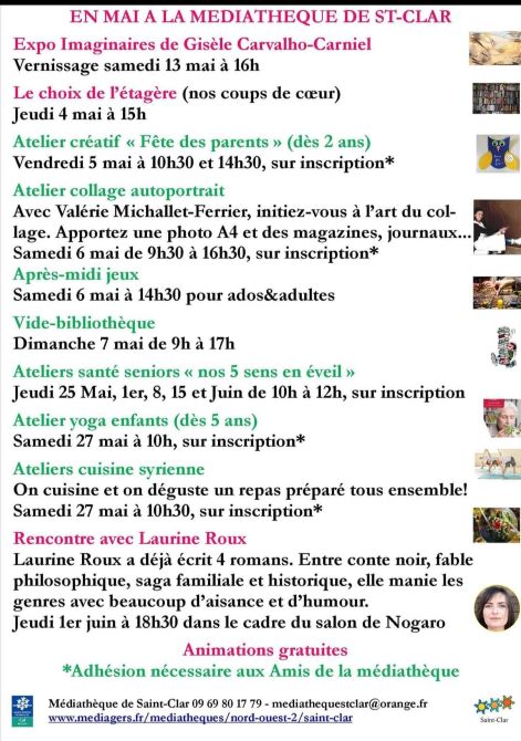 photo Programme MAI 2023 Médiathèque